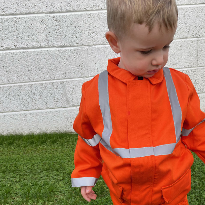 childrens binman refuse collector dramatic play costume in orange